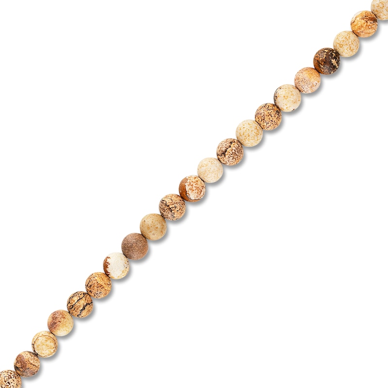 Main Image 3 of 1933 by Esquire Men's Natural Jasper Bead Bracelet 18K Yellow Gold-Plated Sterling Silver 8.5&quot;