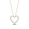 Thumbnail Image 1 of Lab-Created Diamond Graduated Open-Heart Necklace 1/2 ct tw 14K Yellow Gold 18&quot;