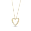 Thumbnail Image 2 of Lab-Created Diamond Graduated Open-Heart Necklace 1/2 ct tw 14K Yellow Gold 18&quot;