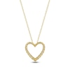 Thumbnail Image 3 of Lab-Created Diamond Graduated Open-Heart Necklace 1/2 ct tw 14K Yellow Gold 18&quot;