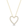 Thumbnail Image 1 of Lab-Created Diamond Graduated Open Heart Necklace 1/4 ct tw 14K Yellow Gold 18&quot;