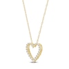 Thumbnail Image 2 of Lab-Created Diamond Graduated Open Heart Necklace 1/4 ct tw 14K Yellow Gold 18&quot;