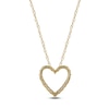 Thumbnail Image 3 of Lab-Created Diamond Graduated Open Heart Necklace 1/4 ct tw 14K Yellow Gold 18&quot;