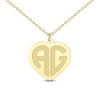 Thumbnail Image 1 of Initial Heart Necklace 24K Yellow Gold-Plated Sterling Silver 18&quot;