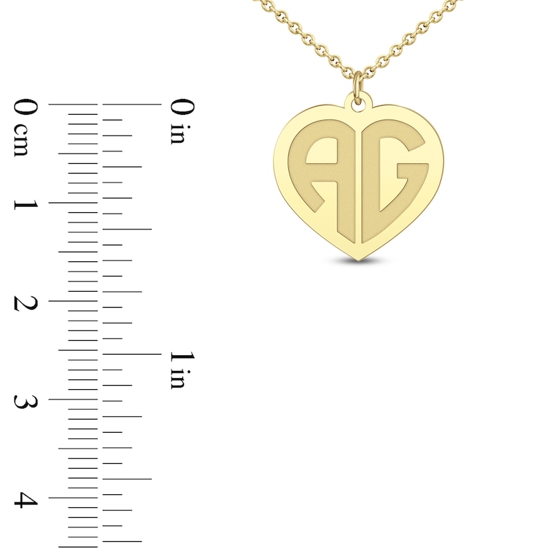 Main Image 4 of Initial Heart Necklace 24K Yellow Gold-Plated Sterling Silver 18&quot;