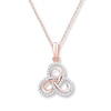 Thumbnail Image 1 of Celtic Knot Necklace 1/6 ct tw Diamonds 10K Rose Gold