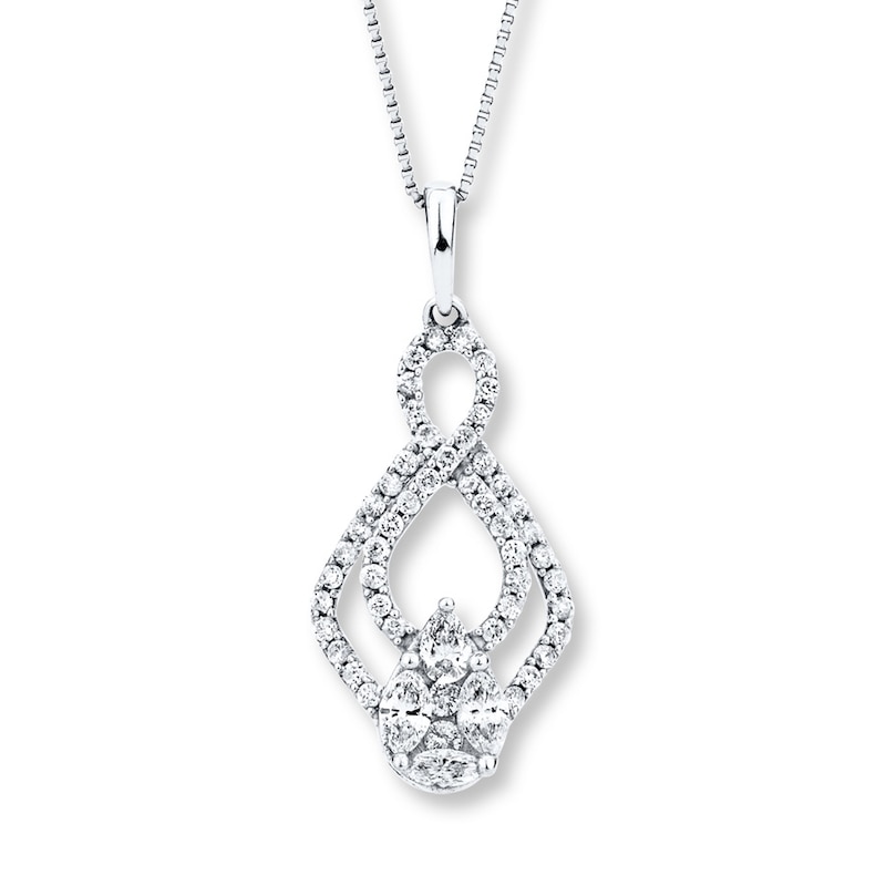 Main Image 1 of Diamond Necklace 1/2 Carat tw 14K White Gold