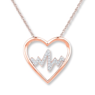 Keusn Pink Diamond Love Collarbone Chain Necklace