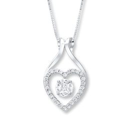 Diamond Heart Necklace 1/3 carat tw 14K White Gold