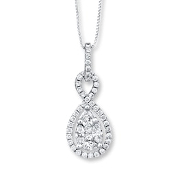 Infinity Necklace 3/4 ct tw Diamonds 14K White Gold