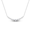 Thumbnail Image 1 of Curved Bar Necklace 1 ct tw Diamonds 14K White Gold