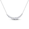 Thumbnail Image 2 of Curved Bar Necklace 1 ct tw Diamonds 14K White Gold