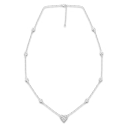 Heart Necklace 1-1/4 ct tw Diamonds 14K White Gold