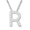 Thumbnail Image 0 of Diamond Initial R Necklace 1/20 ct tw Round 10K White Gold