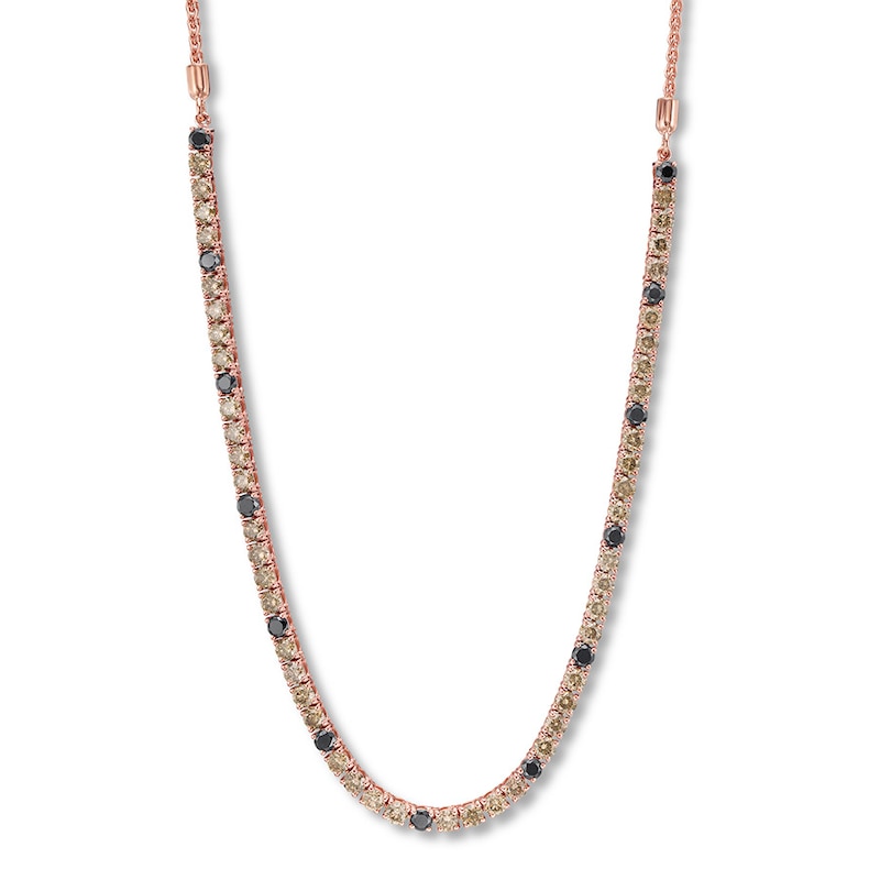 Main Image 2 of Le Vian Chocolate Ombre Necklace 5 ct tw Diamonds 14K Strawberry Gold