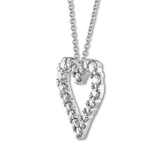 Diamond Heart Necklace 3/4 ct tw Round-cut 14K White Gold | Jared