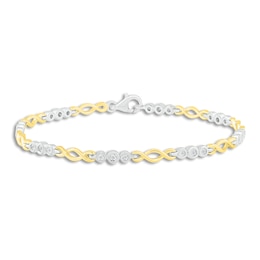 Diamond Bracelet 1/10 ct tw Round Sterling Silver/10K Gold