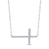 Thumbnail Image 4 of Diamond Cross Necklace 1/6 ct tw Round 10K White Gold