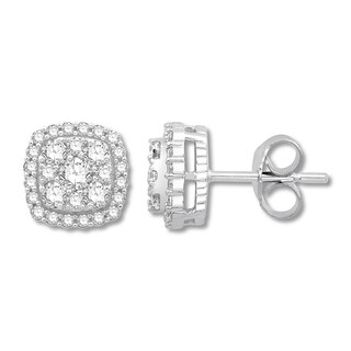 Colorless Diamond Earrings 1 carat tw Round 14K White Gold | Jared