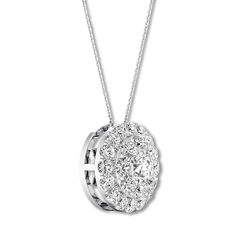 Diamond Necklace 1/2 carat tw Round 10K White Gold 16-18" Adj.