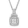 Thumbnail Image 1 of Diamond Necklace 1/3 ct tw Princess/Round 10K White Gold