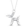 Thumbnail Image 1 of Balloon Dog Necklace 1/10 ct tw Diamonds Round Sterling Silver