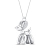 Thumbnail Image 2 of Balloon Dog Necklace 1/10 ct tw Diamonds Round Sterling Silver