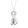 Thumbnail Image 3 of Balloon Dog Necklace 1/10 ct tw Diamonds Round Sterling Silver