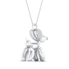 Thumbnail Image 4 of Balloon Dog Necklace 1/10 ct tw Diamonds Round Sterling Silver