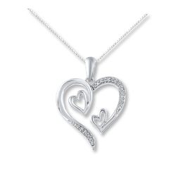 Diamond Heart Necklace 1/15 ct tw Round Sterling Silver