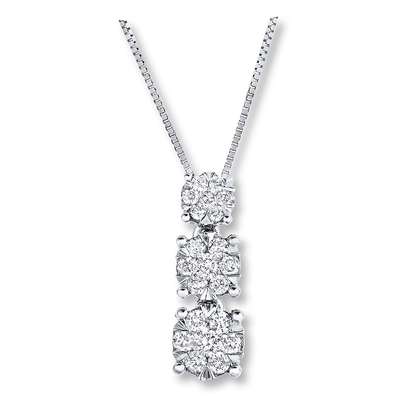 Diamond Necklace 3/8 ct tw Round 14K White Gold
