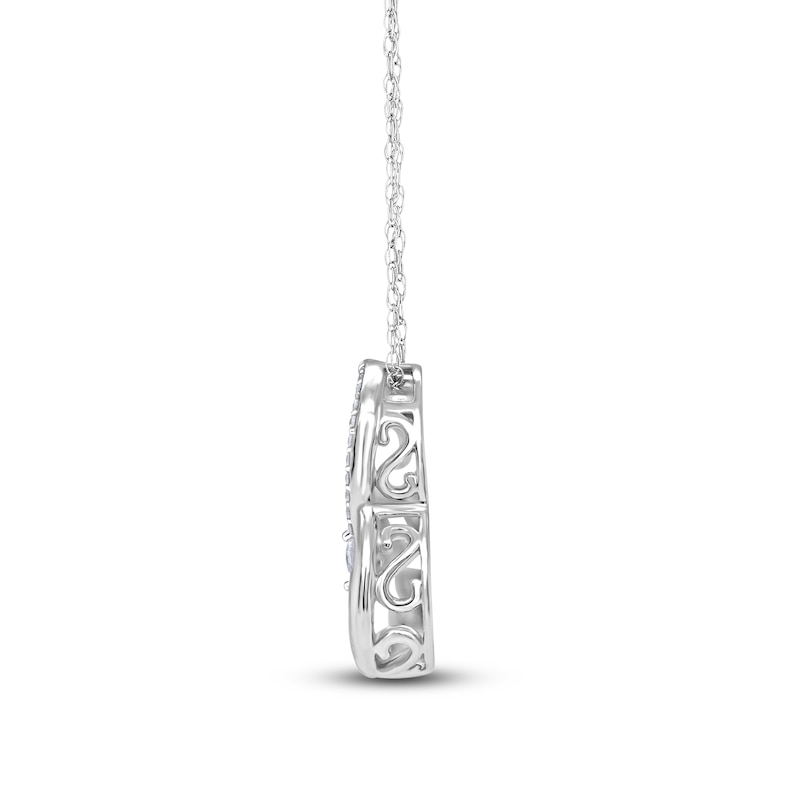 Diamond Heart Necklace 1/4 ct 14K White Gold