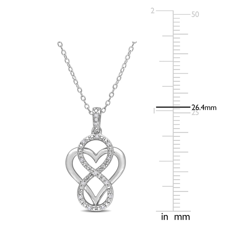 Main Image 3 of Diamond Necklace 1/20 ct tw Round Sterling Silver