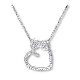 Heart Necklace 1/20 ct tw Diamonds Sterling Silver