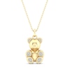 Thumbnail Image 1 of Bear Necklace 1/15 ct tw Diamonds Sterling Silver 14K Yellow Gold Plated