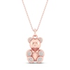 Thumbnail Image 0 of Bear Necklace 1/15 ct tw Diamonds Sterling Silver 14K Rose Gold Plated