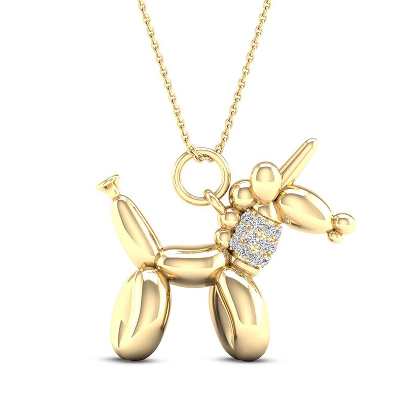 Unicorn Necklace 1/15 ct tw Diamonds Sterling Silver 14K Plated