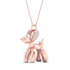 Thumbnail Image 1 of Diamond Dog Necklace 1/10 ct tw 14K Rose Gold-Plated Sterling Silver