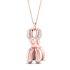 Thumbnail Image 2 of Diamond Dog Necklace 1/10 ct tw 14K Rose Gold-Plated Sterling Silver