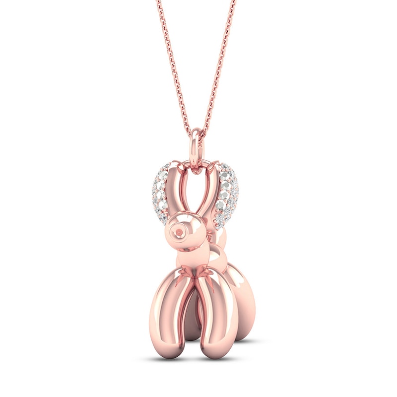 Diamond Heart Necklace 1/10 ct tw Round 10K Rose Gold