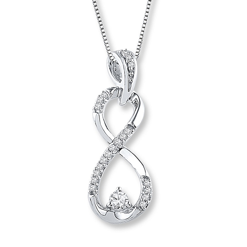 Main Image 1 of Diamond Necklace 1/5 ct tw Round Sterling Silver