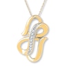 Thumbnail Image 1 of Heart/Infinity Necklace Diamond Accents 10K Yellow Gold