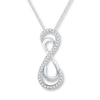 Thumbnail Image 1 of Diamond Infinity Necklace 1/8 carat tw Sterling Silver/10K Gold