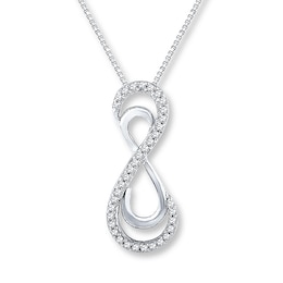 Diamond Infinity Necklace 1/8 carat tw Sterling Silver/10K Gold