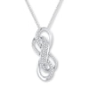 Thumbnail Image 1 of Double Infinity Necklace 1/5 ct tw Diamonds Sterling Silver