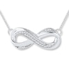 Thumbnail Image 1 of Diamond Infinity Necklace 1/10 ct tw Round Sterling Silver