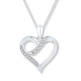 Heart Necklace Diamond Accents Sterling Silver