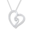 Thumbnail Image 1 of Diamond Heart Necklace 1/4 ct tw Round Sterling Silver