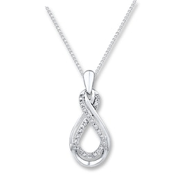 Diamond Infinity Necklace 1/20 ct tw Round Sterling Silver