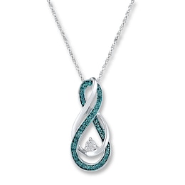 Infinity Symbol Necklace Diamond Accents Sterling Silver